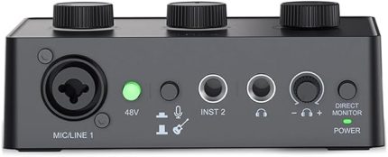 TECHNOLOGY AmpliSound SC1 akış mikseri XLR mikrofon arayüzü, bireysel kontrol, 48V Phantom güç, LED seviye göstergesi ve emniyet kilidi ile Podcast/kayıt/vokal/oyun sesi için