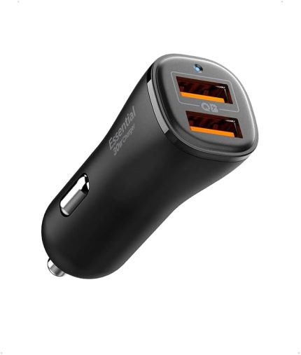 30W USB-A 2 Port Araç içi Hızlı Şarj Aleti 18W + 12W Akım Korumalı Güç Adaptörü iPhone & Android & iPad Type-C PD EV302 - ACP08700