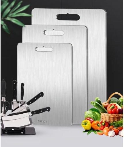 Paslanmaz Çelik Kesme Tahtası Seti