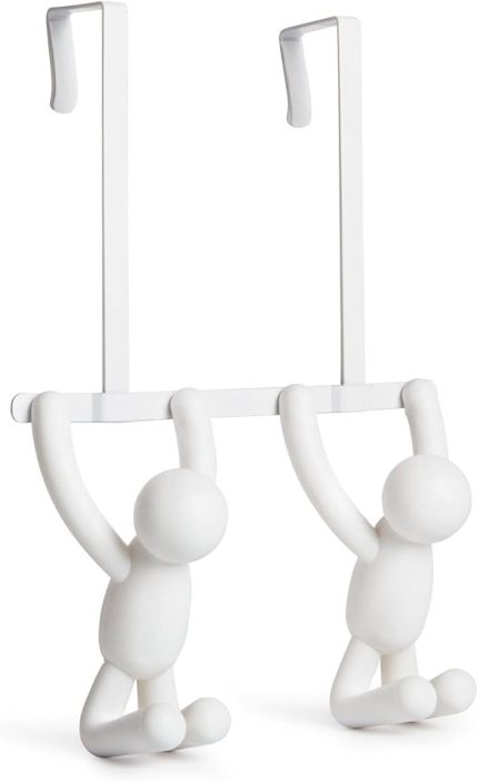 1004260-660 Çift kancalı Buddy kapı portmantosu, plastik, beyaz, 21,6 x 30,5 x 10,8 cm