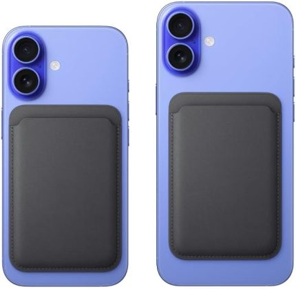 iPhone için Magnetic Magesafe özellikli uyumlu koruma kartlıklı deri cüzdan kılıf (Siyah)