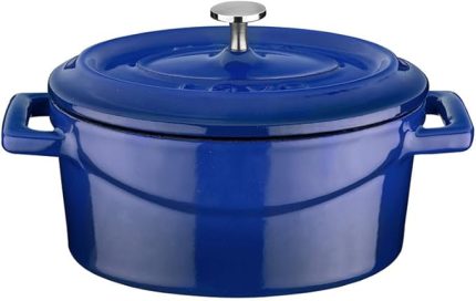 Metal Oval Mini Tencere, Mavi