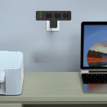 Yeni Nesil 3'lü Duvar Priz Termal Akım Korumalı Priz 3 x USB, 1 x Type-C 20W PD Giriş Ofis Ev Okul