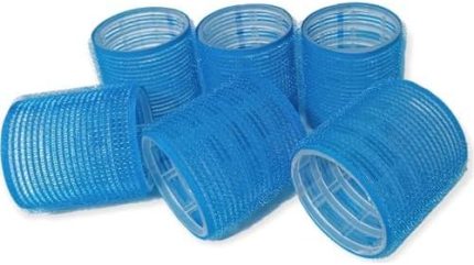 1214 Mega Boy Bigudi 6Lı Cırtlı - Yapışkanlı Bigudi Mavi