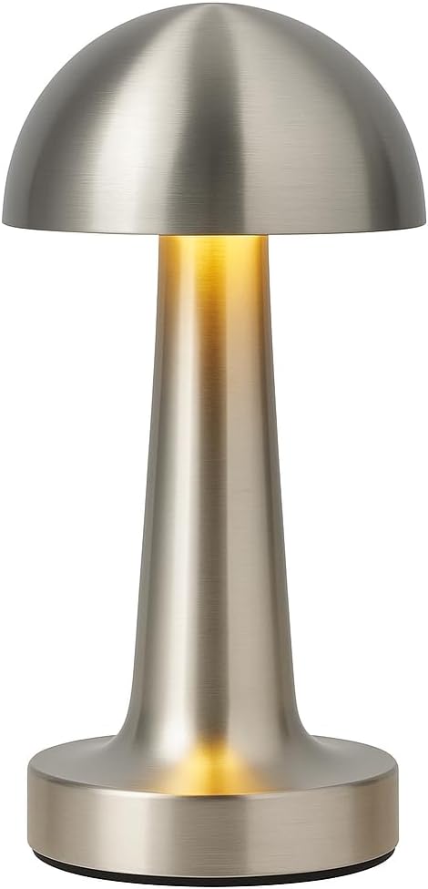 Gümüş Dokunmatik Şarjlı Masa Lambası – LED Işıklı, 3 Renk Modu (6500K-4000K-3000K), Dimlenebilir, USB Type-C Şarjlı, Taşınabilir Modern Tasarım, Yatak Odası, Ofis, Kafe ve Restoran Kullanımı - Görsel 2