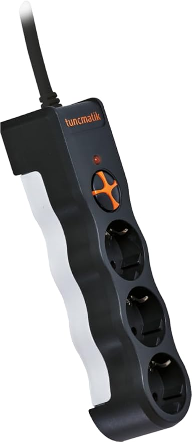 TSK19010 POWERSURGE 3-SURGE PROTECTION PLUG-1050 JOULE- WITH CABLE SİYAH