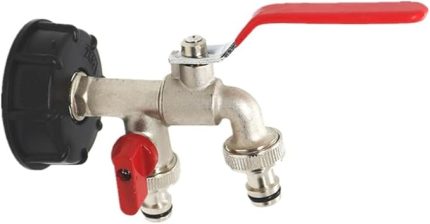 su tankı adaptörü, çift başlı, musluk adaptörü, S60 x 6 1/2 inç bahçe hortumu, su deposu, hortum bağlantısı, musluk, yedek bağlantı, aksesuar, vana, bahçe sulama için