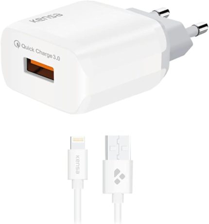 Lightning Usb Girişli 3.0 Hızlı Şarj Aleti, Yüksek Hızda Şarj Eder. Güvenli Şarj için Akım Korumalı, Telefonunuzu Tanır ve Maksimum Hızda Şarj Eder. Lightning Girişli Cihazlar İçin Uyumlu