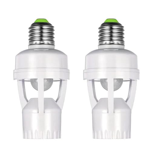Hareket Sensörlü 2 Parça E27 Lamba Tutucu Adaptörü İnsan Varlığı Dedektörü AC100-240V