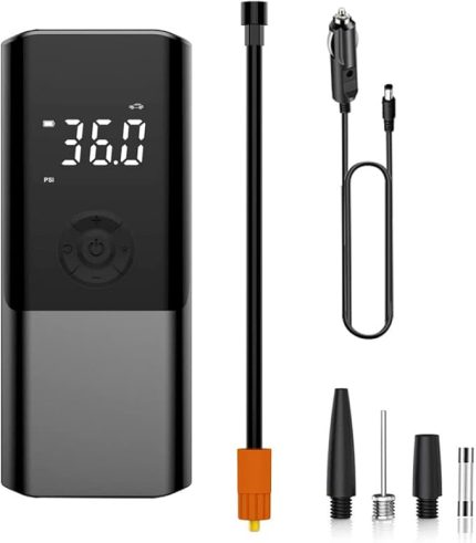 Araç Hava Pompası 150PSI Kablolu Hava Kompresörü LED Işık Destekli Elde Taşınabilir Elektrikli Lastik Şişirme Güç Bankası/Araba Motosiklet Bisiklet Lastikleri Topları için (Araba Gücü)