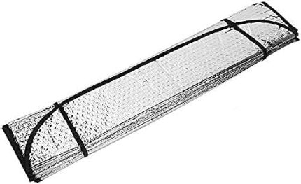 Ön taraf için katlanabilir güneş koruması, ön cam için güneş koruması, evrensel, 2 vantuz, 2 kayış (130 x 60)