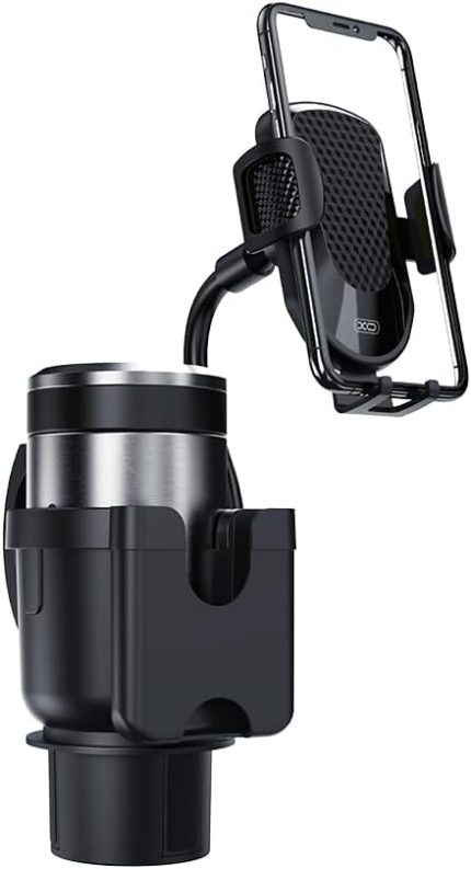 C140 Araç İçi Bardak Tutucu Telefon Standı, 5-7 inç Telefonlar ve 7-9 inç Tabletler için, 170 mm Açılabilir Çene, 360 Dönebilir, Basit Kurulum, Dayanıklı Malzeme, Siyah