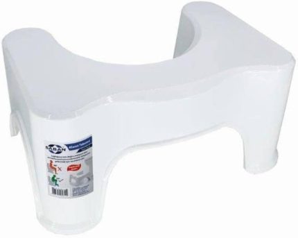 Klozet Taburesi, Kaymaz Plastik Tabanlıklı, Hafif ve Dayanıklı, 44.5x30x21.5 cm