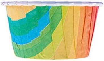 50li Muffin Kalıbı - Cupcake kalıpları, Su Geçirmez ve Yağ Geçirmez Pişirme Kağıtları, Ev veya Parti İçin Alüminyum Folyo Pişirme Kek Kapları - Gökkuşağı