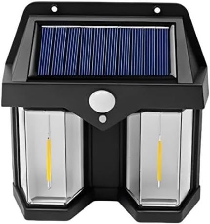 618-2 Rustik Ampul İkili Solar Duvar Aplik Güneş Enerjili Hareket Sensörlü