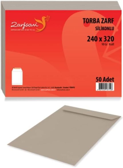 Torba Zarf 24x32 90 gr Imitasyon Kraft 50 Adet