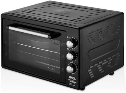 AF380L Lambalı, Termostatlı Saatli 38 Litre Midi Fırın (Siyah)
