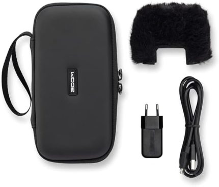 APH-2e aksesuar paketi – H2essential Recorder için komple set – rüzgar koruması, çanta, güç kaynağı ve USB-C kablosu – mobil kayıtlar için ideal – AB versiyonu – siyah