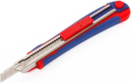 WP212010 9 mm Ağır Hizmet Paslanmaz Çelik Kasa Yedek Kartuşlu Maket Bıçağı + 2 Adet Yedek Bıçak