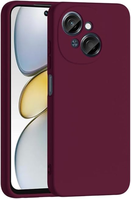 Tecno Spark Go 1 2025 ile Uyumlu Kılıf Mat Lansman Kılıf, Kadife İç Yüzey, Silikon, Esnek, Pürüzsüz, Yumuşak, Koyu Mor