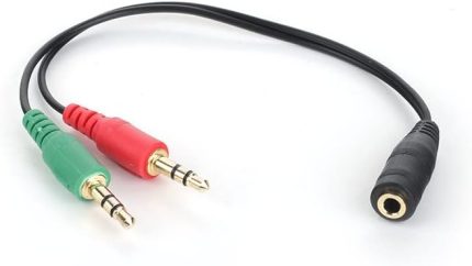 2x3.5mm Stereo Erkek - 3.5mm Stereo Dişi Y Kablo (DK-CB-AUC02)