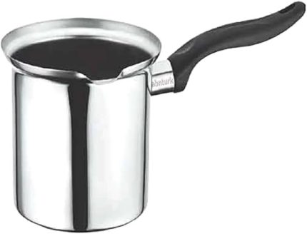 Fincan Hacimli Paslanmaz Çelik Büyük Boy Cezve No:5 Çok Amaçlı Kullanıma Uygun Mama Isıtma Kabı