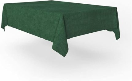 Kadife Dokulu Siyah Masa Örtüsü (Yeşil, 140x220)