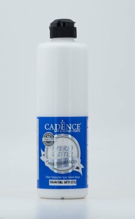Simli Boya Hybrid Glitter Multisurface Tüm Yüzeyler için 500 ml (HSG-004 Antik Beyaz)