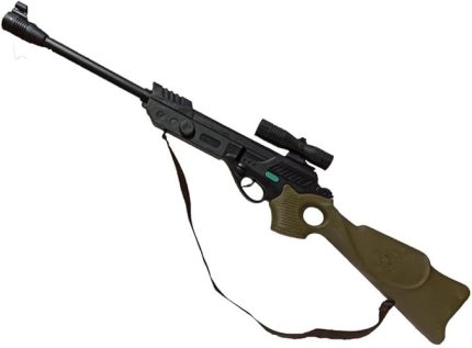 Uzunluğunda Cırcır Sesli Siyah Renk Dürbünlü Oyuncak Tüfek