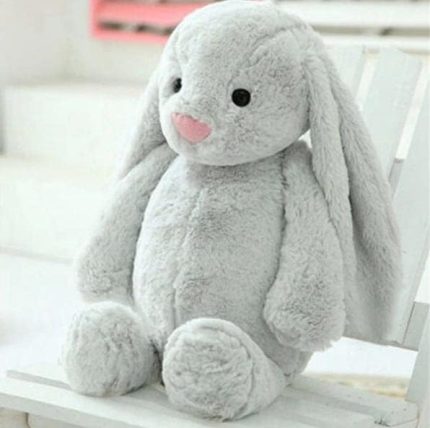 Arkadaşım Uzun Kulak Bunny Peluş Tavşan 65 cm Gri