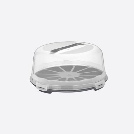Home Kek Taşıma Kabı, BPA İçermeyen Plastik, Saplı ve Kilitli Kek Fanusu, Taşınabilir ve Güvenli Saklama Çözümü (Yuvarlak)