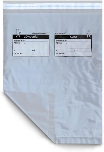 Gri Kargo Poşeti 30x37+5 cm - 100 Adet