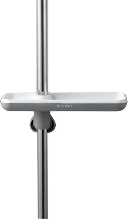 Duş Rafı Rafı Ayarlanabilir Yükseklik Duş Rafı Sürgülü Bar Banyo Fırçası Sabun Düzenleyici Döndürülebilir Duş Depolama Rafı Şampuan Sabunu için Çıkarılabilir Duş Teknesi Gri