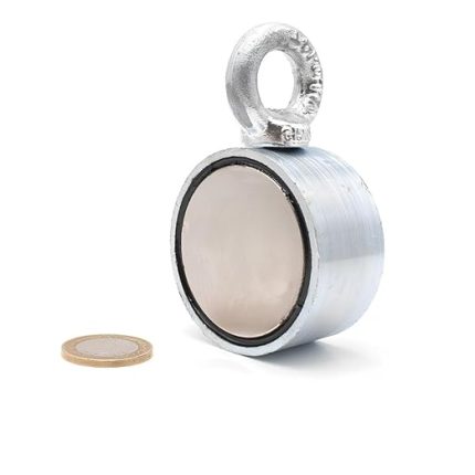 Magneteksan Çift Taraflı (Double Sided) Pot Mıknatıs Ø60 mm Fishing Magnet - 360° Çekim Gücü - 150-200 kg - Deniz Mıknatısı