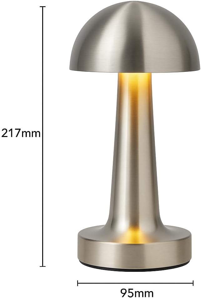 Gümüş Dokunmatik Şarjlı Masa Lambası – LED Işıklı, 3 Renk Modu (6500K-4000K-3000K), Dimlenebilir, USB Type-C Şarjlı, Taşınabilir Modern Tasarım, Yatak Odası, Ofis, Kafe ve Restoran Kullanımı - Görsel 3