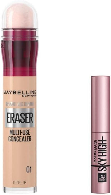 New York Instant Anti Age Eraser Kapatıcı 01 Light 6.8 m & Mini Lash Sensational Sky High Maskara Makyaj Seti