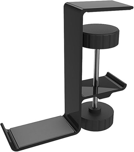 Kulak Klipsi Tutucu Z20 Kulaklık Klipsi Kanca Evrensel Masaüstü Metal Kanca Tezgah Üstü Kancalar, Siyah