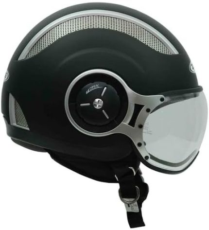 ZS-218A Motosiklet Kaskı Açık Kask Matt Black M