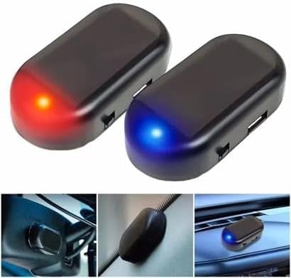 Araç İçin Caydırıcı Solar Enerji İle Şarj Olan Güçlü Yapışkanlı Işıklı Plastik Mini Sahte Alarm - Görsel 3