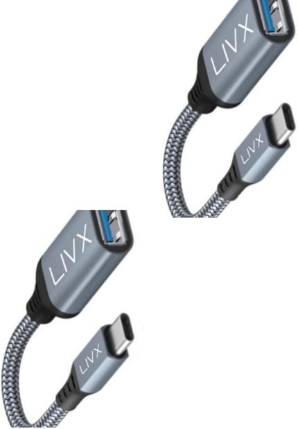 USB 3.0 To Type-C Çevirici Dönüştürücü 60W Hızlı Şarj Desteği 15 cm Kablolu OTG Adaptör Samsung Huawei Xiaomi Macbook ile Uyumlu GRİ OTTCA-01 İkili Paket