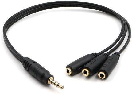 Plus PX-3AUX 3 Lü Stereo Çoklayıcı, 3 x 3.5 mm Aux, 1 giriş 3 çıkış 3.5mm jak Kablo
