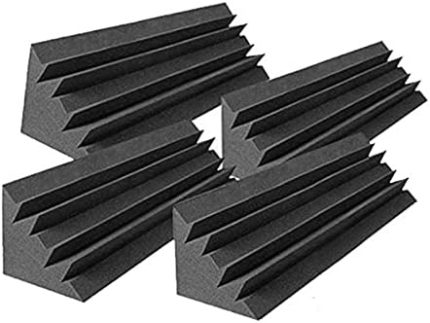 4 Adet Akustik Paneller Stüdyo Akustik Geçirmez Köpük, Tedavisi Bas Tuzak Köşesi, Panelleri Takozlar, 12X12X48cm
