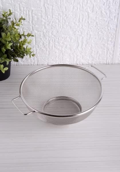 Paslanmaz Çelik Çift Kulplu Sepet Süzgeç 22cm*10cm, Salata Süzgeci Meyve ve Makarna İçin, 22cm Sepet