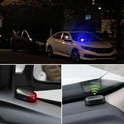 Araç İçin Caydırıcı Solar Enerji İle Şarj Olan Güçlü Yapışkanlı Işıklı Plastik Mini Sahte Alarm - Görsel 4