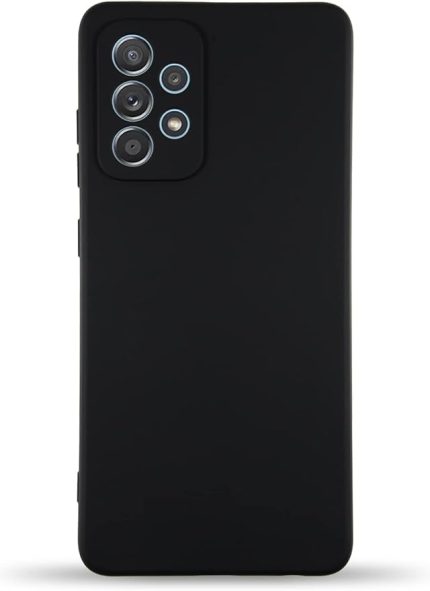 İletişim Samsung Galaxy A52 ile Uyumlu Kapak ile Uyumlu İçi Kadife Kamera Korumalı Lansman Silikon Kılıf - Siyah