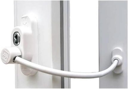 Adet Penkid Çelik Halatlı Pvc Pencere Çocuk Emniyet Kilidi Beyaz
