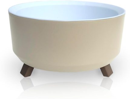 Saksı Süzgeçli Ayaklı Delikli Plastik Aranjman Sukulent Saksısı (Fildişi, 2,25 Litre)