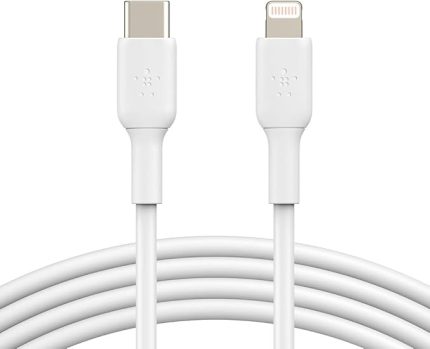 USB-C - Lightning Kablosu (Hızlı Şarj Kablosu) Hızlı Şarj MFi Sertifikalı USB-C Kablosu (Beyaz, 1 m)