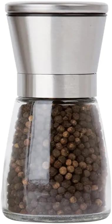 Gövdeli Paslanmaz Çelik Kapaklı Baharat Öğütücü Tuzluk Karabiberlik Öğütücü (13cm), FT4344