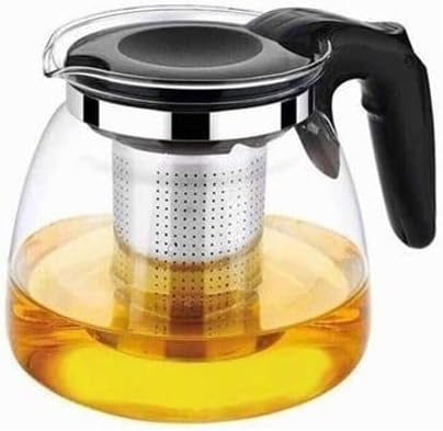 Çaydanlık Paslanmaz Çelik Filtre Kolu Isıya Dayanıklı Cam Çaydanlık Süzgeçli French Press Cam Demlik + Çay Süzgeci